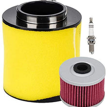 HIFROM Element Air Filter Cleaner with Oil Filter Spark Plug Tune Up Kit Replacement for Honda ATV Recon 250 TRX250 TRX250TE TRX250TM Sportrax TRX250EX TRX250X Replace 17254-HM8-000