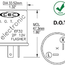CEC Industries EF32 Electronic Turn Signal Flasher Relay, Round, 2 Prongs, 12 Volts