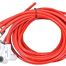 Dragon Fire 8.5mm CERAMIC True Universal 500 Ohm High Performance Spark Plug Wire Set 90 For All Chevy Dodge Ford Small Block Big Block V8 SBC BBC SBF BBF HEMI Female Socket Points Male HEI PWJ218-W