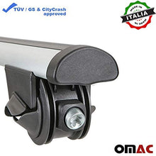 OMAC Roof Racks Lockable Cross Bars Carrier Cargo Racks Rail Aluminium Silver Set 2 Pcs. for Ford Edge 2015-2018