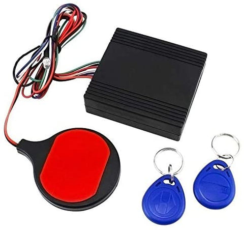 Machia Anti theft Motorcycle Hidden lock system with Engine Cut Off immobilizer IC card Alarm induction invisible anti-steal lock - Black