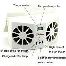 Motorhome accessories 2W Solar Powered Car Auto Air Vent Cool Fan Cooler Ventilation System Radiator Temperature Display,for most automotive trucks