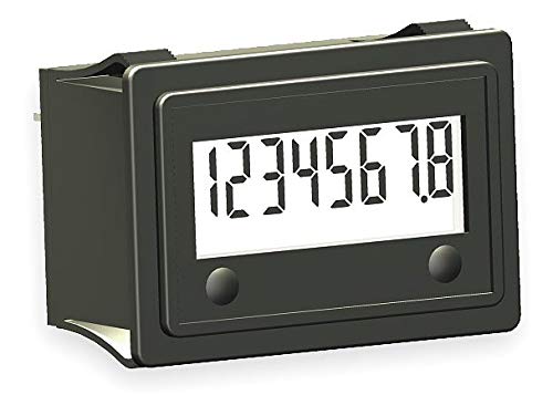 Hour Meter, Snap In Rectangular, LCD