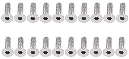 DEDC 20 Pcs Black Aluminum Fender Bumper Washer Bolt, Engine Bay Dress Up Fastener Kit for Car License Plate Frame, Fender, Bumper, M6x20mm