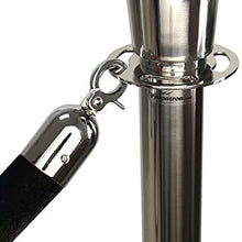 Visiontron 840BK72HE-SS1 6ft Prime Velvet Black Rope, Hinged Snap Ends Satin Stainless Steel Effect