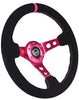 NRG Innovations Reinforced Suede Steering Wheel RST-006S-FH + U.S. Performance Lab Air Freshener