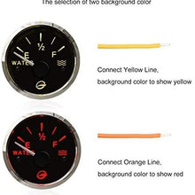 2" 52mm Electrical Water Tank Gauge - 12V Pure Liquid Meter 240-33 ohm Racing with Backlight Designed for Empty-Full Negative Ground Systems Includes a Resistor Change to 24V