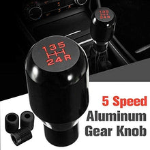 Car Shift Lever,5-Speed Manual Aluminum Heavy-Duty Shift knob, Short Shift Shifter, Long Shift Head (Black)