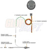 GlowShift Tinted 7 Color 300 F Water Coolant Temperature Gauge Kit - Includes Electronic Sensor - Black Dial - Smoked Lens - For Car & Truck - 2-1/16