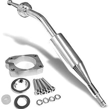 Manzo Short Throw Shifter (Chrome)+Shift Knob (Aluminum, Black with White Shift Pattern, Round Shape, 5-Speed) Works With 83-87 Corolla GTS AE86 MT