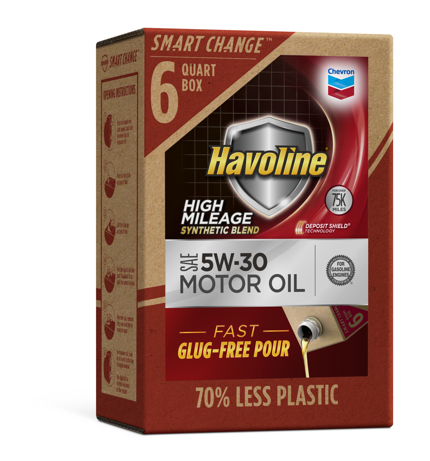 Havoline SMART CHANGE® High Mileage SB Motor Oil 5W-30, 6qt