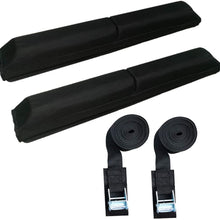 Alfa Gear Soft Roof Rack Pads with 2 pcs 1.5" 15ft Long tie Down Straps for Kayak/Canoe/Surfboard/Paddle Board/SUP/Snow Board and Water Sports