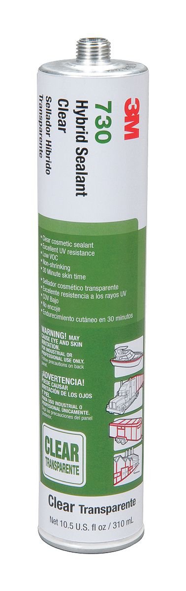 3M 730 Hybrid Sealant, -40 to 194 Degree F, 10.3 fl oz Cartridge, Clear