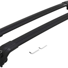 HEKA 4PC Silver Roof Rack Rail + Black Cross Bar for Mazda CX-9 CX9 2016 2017 2019 2019 2020 2021 Lockable Adjustable