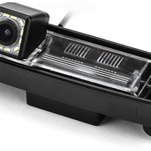 eHANGO Car Rear View Camera with 4 Pin to RCA Cable Bracket License Plate Lights Housing Mount for Toyota RAV4 XA30 (Spare Wheel On Door) / Toyota Vanguard XA30 (Spare Wheel On Door) (8 LED Angle)