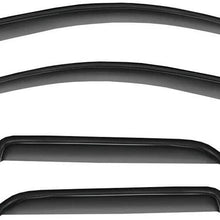 Optimal Co 2019-2020 Smoke Tinted Tape-On Side Window Vent Visor Deflectors Rain Guards for Chevrolet Silverado 1500 & for GMC Sierra 1500 Crew Cab Pickup Truck - 4 Piece Set