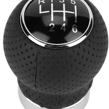 Shift Knob, Car 5 Speed 6 Speed Universal Round Leather Gear Shift Head Manual Transmission Gear Shift Knob Car Shift Knob Lever Shifter(6 Speed)