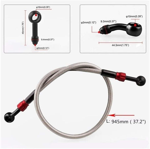 Fangfang Aluminum+Plastic 575mm 945mm Motocycle Motorbike M 10 Hydraulic Weaving Brake Clutch Hose Pipe Line (Color : 575MM)