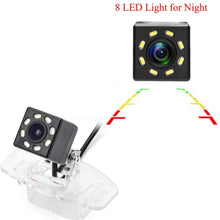 eHANGO Car Rear View Camera with 4 Pin to RCA Cable Bracket License Plate Lights Housing Mount for Honda Civic/Honda Accord/Honda Spirior/Honda City/Fit Sedan/Honda Civic/Ciimo (8 LED)