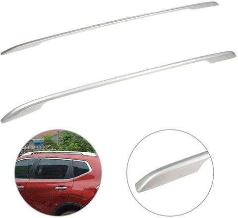 SCITOO fit for 2014 2015 2016 for Nissan Rogue Aluminum Alloy Silver Roof Top Side Rails Set Rock Rack Side Rails