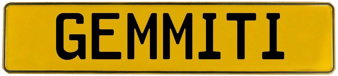 Vintage Parts 650684 Gemmiti Yellow Stamped Aluminum Street Sign Mancave Wall Art, 1 Pack