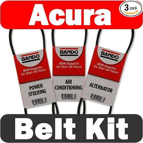 BANDO Replacement for 1996 1997 1998 1999 2000 2001 Acura Integra Models rs gs ls 3 piece serpentine drive belt set 4PK870 4PK790 4PK920 ALTERNATOR AIR CONDITIONER POWER STEERING