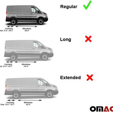 OMAC Silver Aluminum Top Roof Rack Side Rails Bars | Cross Bar Replacement for Rooftop Cargo Bag Luggage Kayak Canoe Carrier | 165 LBS / 75 KG Load Capacity - Set 2 Pcs | Fits Ford Transit 2014-2021