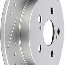 BRAKEUS Brake Rotors Kits fit for 2009-2010 for Pontiac Vibe,2009-2019 for Toyota Corolla,2009-2013 for Toyota Matrix with 5 -Lugs Slotted Drilled Disc
