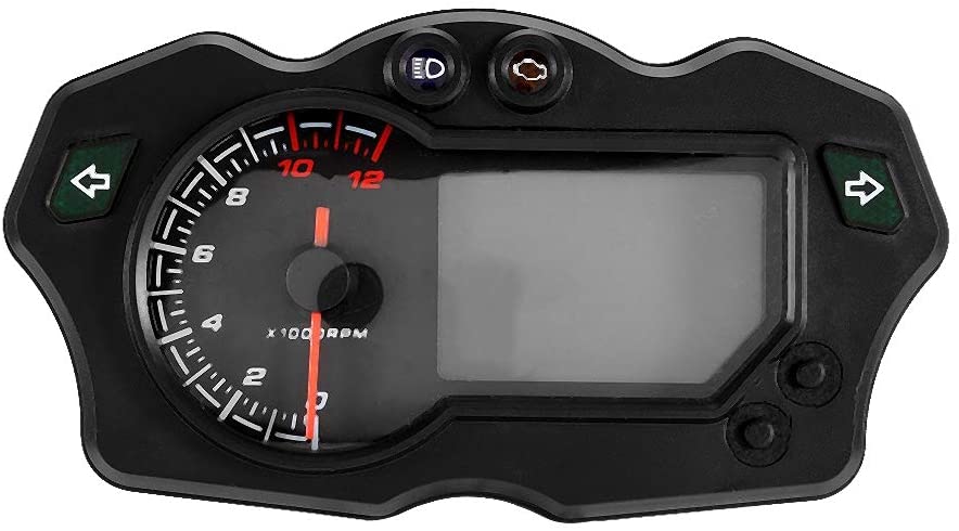 Digital Speedometer Odometer, DC 12V Universal Motorcycle LCD Digital Electronic Adjustable Tachometer