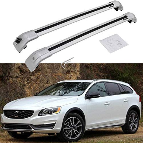 HEKA Cross Bar for Volvo V60 2011-2018 Crossbar Roof Rail Rack Luggage