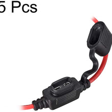 uxcell Fuse Holder In-line 16AWG Waterproof Fuse Holder Black 5Pcs for Small Blade Fuse