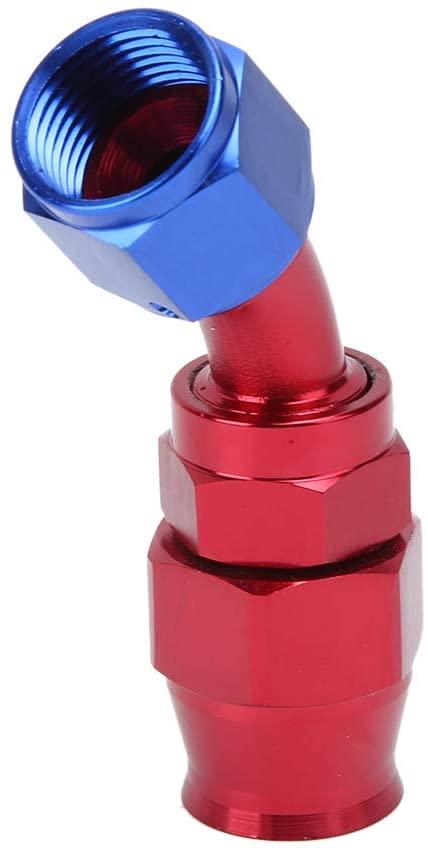AN8 Line Hose End Fitting Adapter,Hose End Fitting Swivel Oil Cooling Fuel Line Adapter Fuel Oil Aluminum for Teflon(0°)