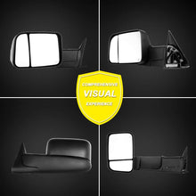 OCPTY Towing Mirrors with Power Heated Left Right Side Tow Mirrors Compatible with 1998-2001 for Dodge Ram 1500/2500/3500 Truck with Black housing