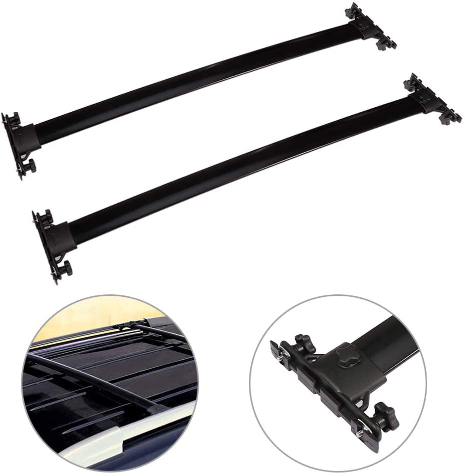 cciyu Cargo Racks for Toyota Highlander 2008-2013 Rooftop Luggage Canoe Kayak Carrier Rack Black Roof Rack Cross Bar - Fits Side Rails Models ONLY
