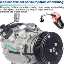 AUTEX AC Compressor & A/C Clutch CO 4914AC 78613 Replacement for Honda Civic 2002 2003 2004 2005 1.7L with 3 Pin Connector 6 Grooves # 38800PLMA021M2 77613