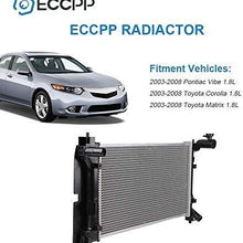 ECCPP Radiator CU2428 Replacement fit for 2003 2004 2005 2006 2007 2008 Pontiac Vibe Corolla/Matrix 2428 O3010271 GM3010414