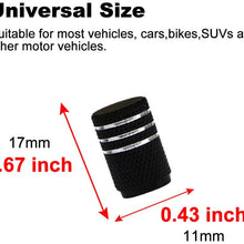 A ABIGAIL Car Tire Valve Stem Caps for Tesla Roadster Model S Model X Model 3 Universal for Car,Motorbike,Trucks,Bike and Bicycle Aluminum 4pcs (Black)