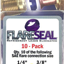 FlareSeal 10 Pack 1/4" Model FS04-10PK Leak Free SAE Flare Connections - Refrigerant - Refrigeration, HVAC, Ductless or Mini Split. Thread Lock Coated Copper Gasket Crush Seal (10, 1/4") …