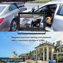 SAMFIWI HD1080P Digital Wireless Backup Camera System Kit Built in DVR with Stable Signal 7''LCD Monitor Support Split/Quad Screen Free 32GSD Card + Extended Antenna Suitable for Truck/Trailer/RV/Van