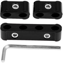 12Pcs Aluminum Alloy Braided Engine Spark Plug Wire Hose Separator Clamp Fitting Kit for 8mm 9mm 10mm(Black)