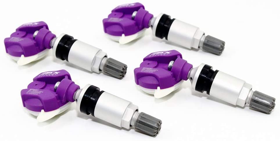 Set of 4 MAX MXSA001 TPMS 315mhz Tire Pressure Sensors for Nissan Replaces 407001LA0A 407001LA0B 407001LA0C 407001LA0D 407001LA0E w/Silver Aluminum Valve Stems