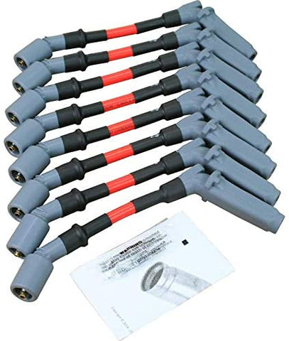 Huge 10mm Dragon Fire Pro Race Series High Performance Ignition Spark Plug Wire Set Compatible Replacement for 2005-2008 Most GM Chevy 9748RR 784RR OEM Fit PWJ121