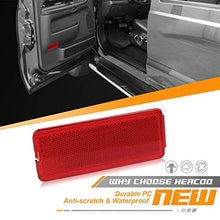 HERCOO Premium Interior Door Reflectors Red Front & Rear Reflector Light Cover Compatible with Ford Excursion 2000-2005, F250 F350 F450 F550 Super Duty 1999-2007, Pack of 2