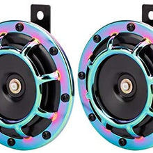 ZILMAKO 12V Universal Automobile Motorcycle Modified Multicolour Horn Speakers Klaxon Loudspeaker Claxon Motorcycle Accessories Metal