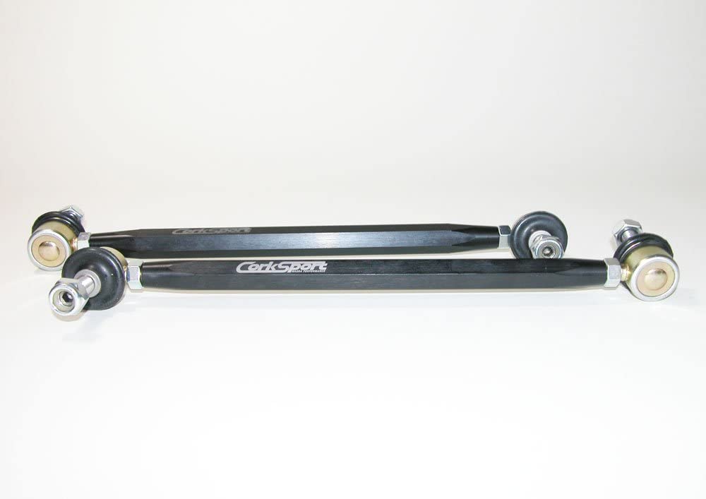 CORKSPORT 2004-2013 Mazda 3, Mazdaspeed 3 - Front Adjustable Sway Bar End Links - Hex Stock 2011 T-3 Anodized Aluminum (Axl-3-315-black)