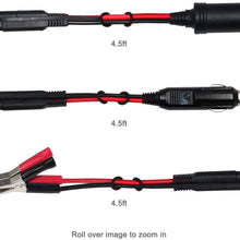 4.5FT Battery Charger Cable Car Alligator Clips Cigarette Lighter Male Plug Adapter Kit Trickle Charger Socket Auto Sae 2Pin Charging Alligator Clamp Batteries Chargers Solar Panels Extension Cable