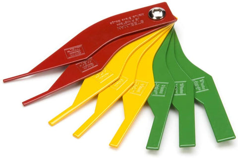 Steelman 8-Piece Brake Lining Thickness Gauge Set for Mechanics, Use with Disc and Drum Brake Pads, Color-Coded, Steel, Stamped Metric and SAE Callouts