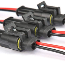 ATPWONZ 2 Pin Way Car Waterproof Electrical Connector Plug with Wire AWG Marine Pack of 10