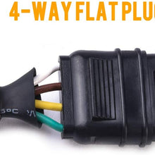 SnowyFox 4 Flat to 7 Way Round Trailer Light Adapter Plug 6-24V for Trailer RV Boat Car with Mounting Bracket