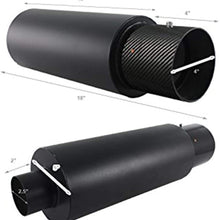 S SIZVER Weld-On Muffler Series 4" N1 Carbon Tip Black 2.5" Inlet+Silencer